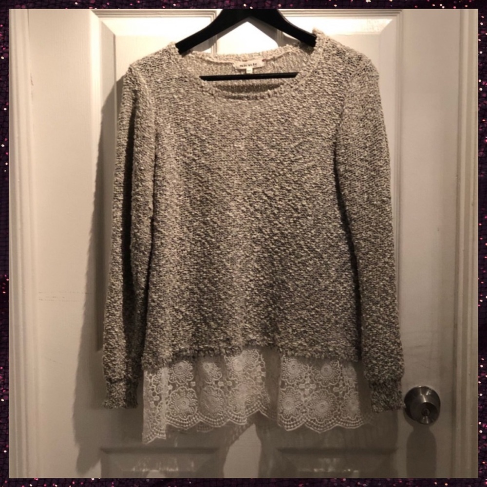 Sweater Top with Lace by Miracle M/L